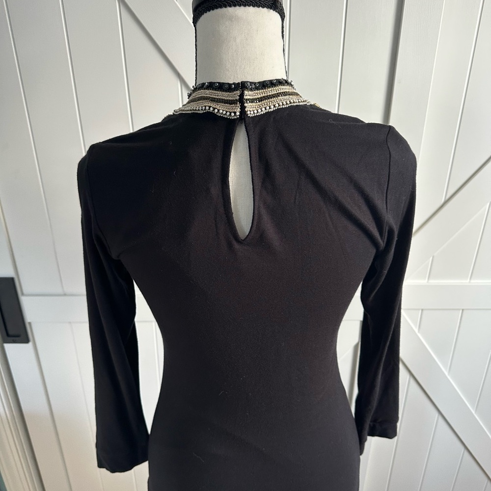 Label Ritu Kumar NWT Black Embellished Maxi Dress Long Sleeve Beaded - Picture 6 of 8